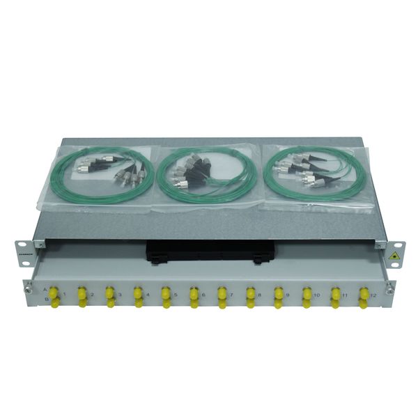 FO Splicebox, 8 Fibers, FC, 50/125æm OM2, 19", 1U image 1