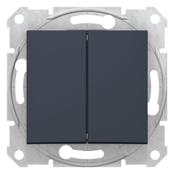 Sedna - 1pole 2-circuits switch - 10AX without frame graphite image 1