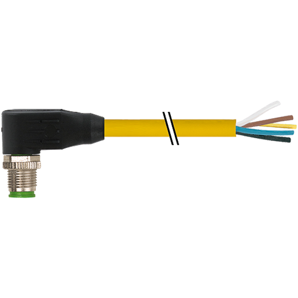 M12 male 90° A-cod. with cable TPE 5x18AWG ye UL/CSA. ITC/PLTC 3m image 1