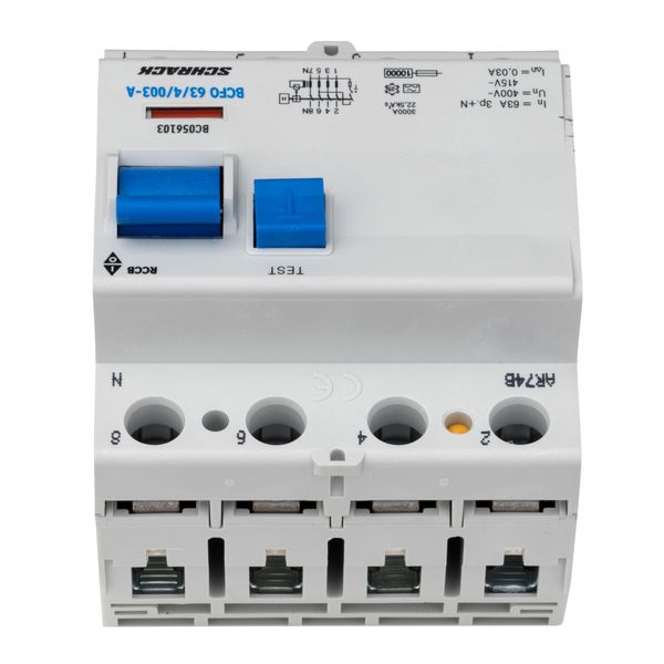 Residual current circuit breaker, 63A, 4-pole,30mA, type A image 3
