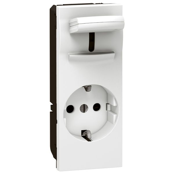 Socket outlet Mosaic - German std - 2P+E with lever - 5 modules - antimicrobial image 1