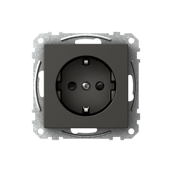 Exxact single socket-outlet earthed screwless anthracit image 2