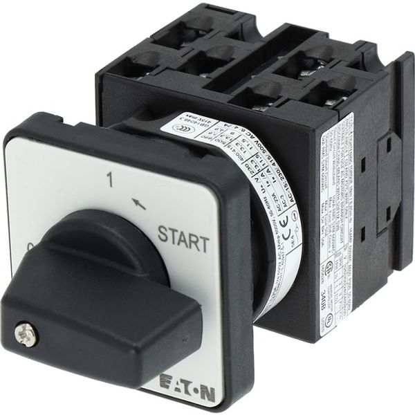 ON-OFF button, T0, 20 A, flush mounting, 3 contact unit(s), Contacts: 6, Spring-return in START position, 90 °, maintained, With 0 (Off) position, Wit image 5