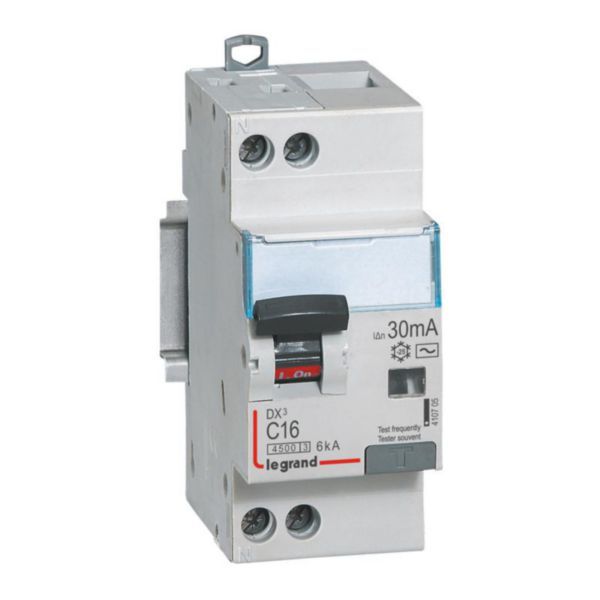 Phase + Neutral differential circuit breaker - AC type - 30mA - 16A - 2 modules image 1