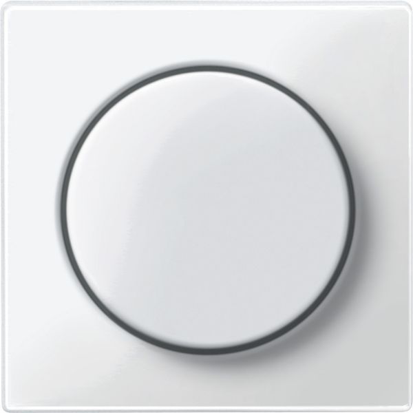 Central plate with rotary knob, polar white, glossy, System M image 1