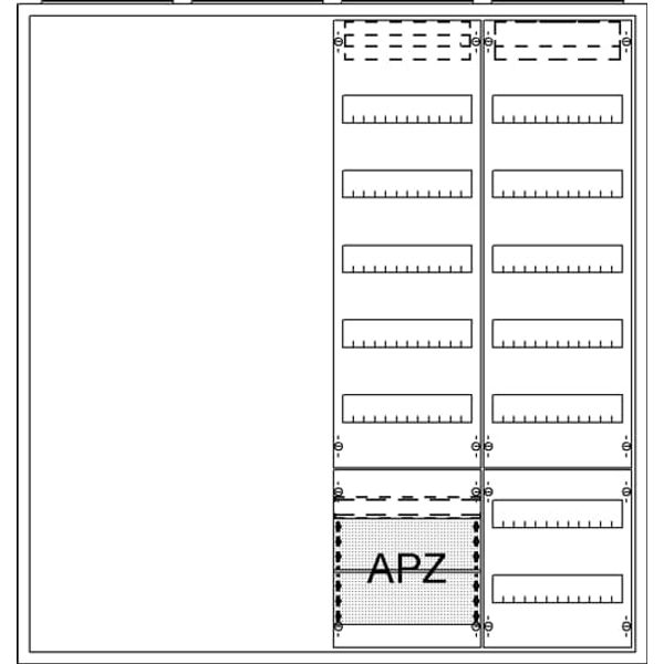 AA47A2AV Meter board, Field width: 4, Rows: 127, 1100 mm x 1050 mm x 215 mm, Isolated (Class II), IP31 image 17