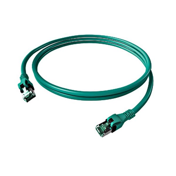 DualBoot PushPull Patch Cord, Cat.6a, Shielded, Turquoise 2m image 1