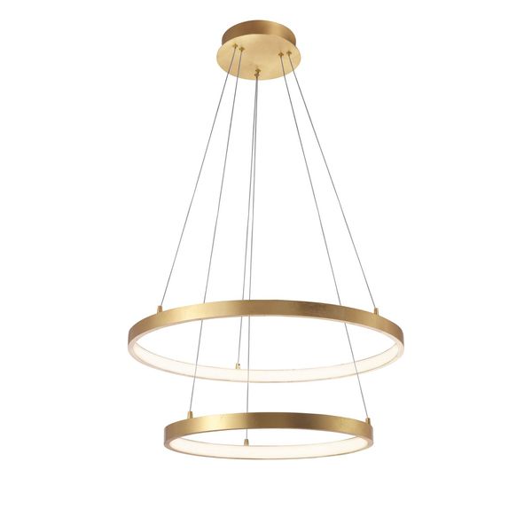 Gold Leaf Aluminium   & Acrylic   LED 67 Watt 230 Volt   3643Lm 3000K IP20  D1: 60 D2: 44 H: 150 cm Adjustable Height & Rotating image 1