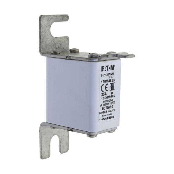 Fuse-link, high speed, 25 A, AC 1000 V, size 00, 30 x 47 x 98 mm, aR, DIN, IEC, single indicator image 19