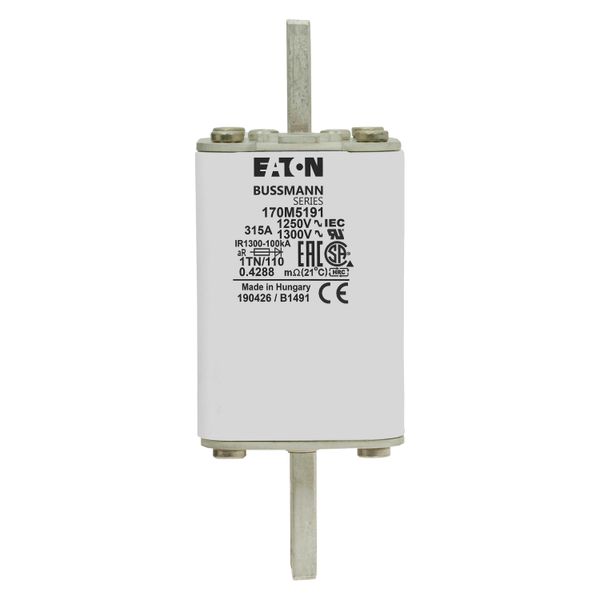 Fuse-link, high speed, 315 A, AC 1250 V, size 1, 53 x 66 x 138 mm, aR, DIN, IEC, type T indicator image 15