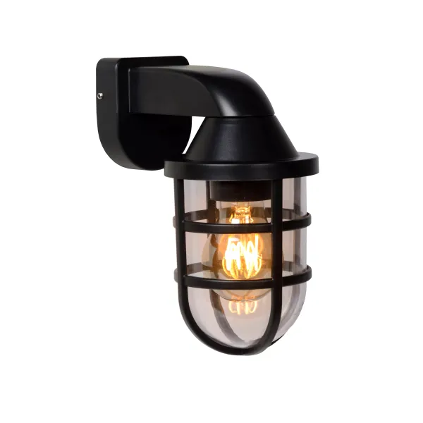 Lucide LEWIS - Wall light Outdoor - 1xE27 - IP44 - Black image 1