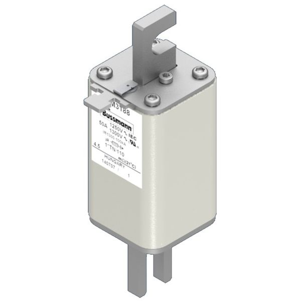 Fuse-link, high speed, 50 A, AC 1250 V, compact size 1, 45 x 58 x 138 mm, aR, DIN, IEC, type T indicator image 3