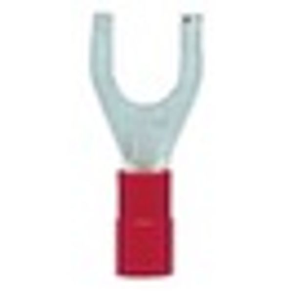 Fork crimp cable shoe, insulated, red, 0.5-1.0mmý, M6 image 2