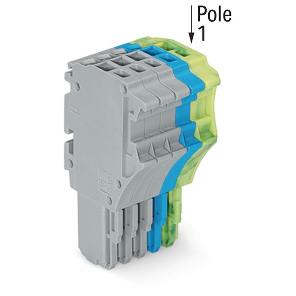 1-conductor female connector Push-in CAGE CLAMP® 1.5 mm² gray/blue/gre image 2