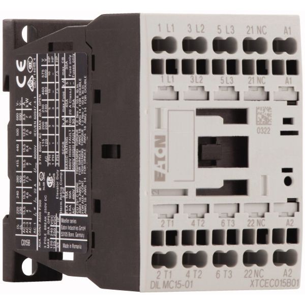 Contactor, 3 pole, 380 V 400 V 7.5 kW, 1 NC, 24 V DC, DC operation, Spring-loaded terminals image 4