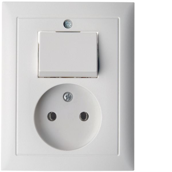 Socket outlet w.out earthing contact w. change-over switch, S.1, polar image 1
