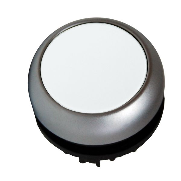 Illuminated Push-button, flat, stay-put, white image 1