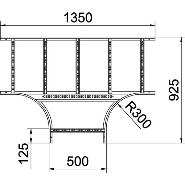 LT 650 R3 A4 T piece for cable ladder 60x500 image 2