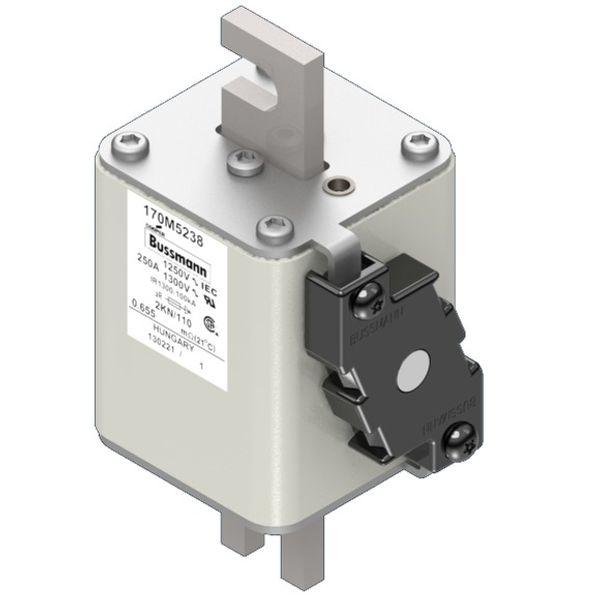 Fuse-link, high speed, 250 A, AC 1250 V, size 2, 61 x 77 x 138 mm, aR, DIN, IEC, single indicator image 2