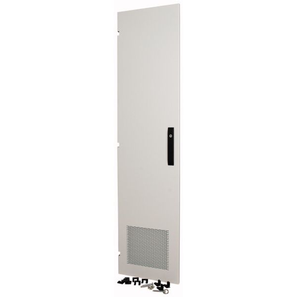 Section door, ventilated IP31, hinges left, HxW = 1400 x 600mm, grey image 1