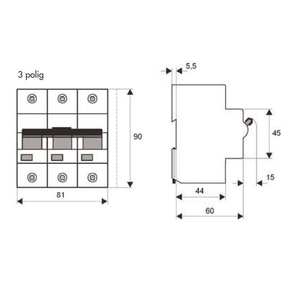 High Current Miniature Circuit Breaker C32/3 image 3