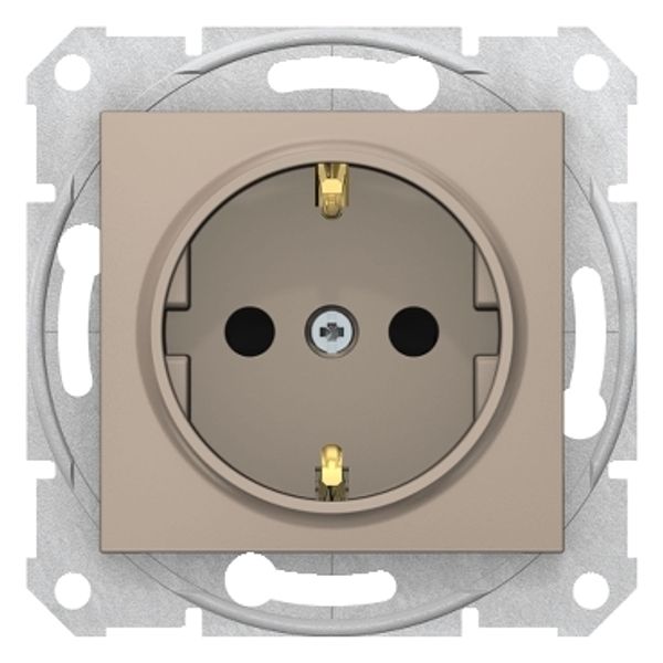 Sedna - single socket outlet, side earth - 16A screwl shutt, without frame ti image 1