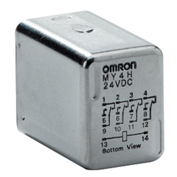 Hermetically-sealed relay, plug-in, 14-pin, 4PDT, 3 A, 24 VAC image 1