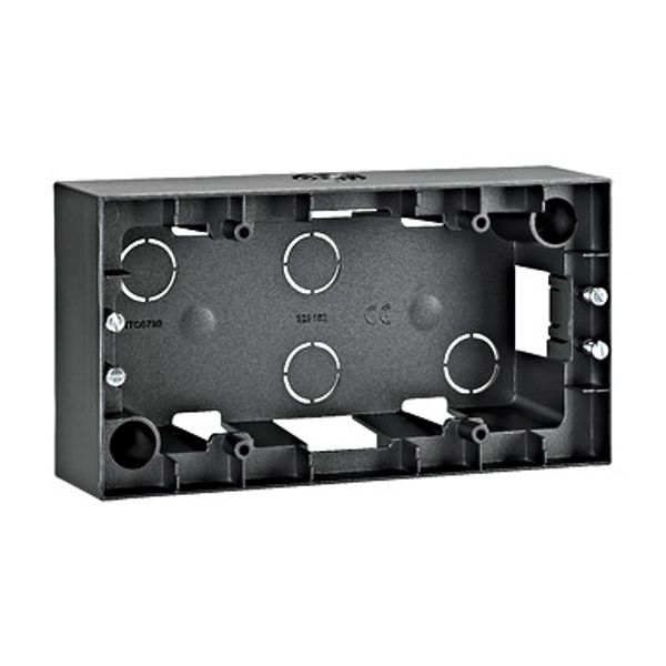 Two gang wall mounting housing, anthracite image 1