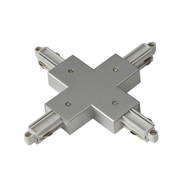 X-connector for 1-circuit HV-track, surface-mounted, silver image 1