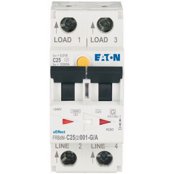 Electronic RCD/MCB combination, 25 A, 10 mA, MCB trip characteristic: C, 2p, RCD trip characteristic: A image 1