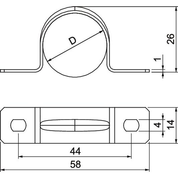 605 25 A4 Fastening clip two lobe 25mm image 2