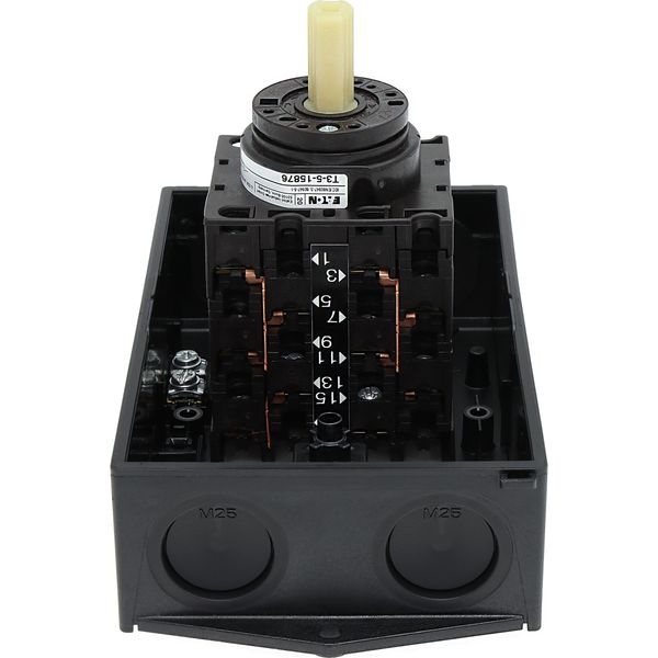 Reversing star-delta switches, T3, 32 A, surface mounting, 5 contact unit(s), Contacts: 10, 60 °, maintained, With 0 (Off) position, D-Y-0-Y-D, Design image 31