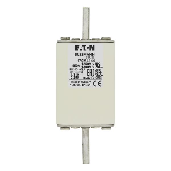 Fuse-link, high speed, 450 A, AC 1250 V, size 1, 53 x 66 x 138 mm, aR, DIN, IEC, single indicator image 7