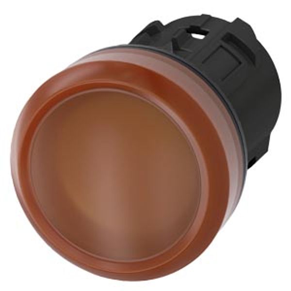 Indicator light, 22 mm, round, plastic, amber, lens, smooth, with laser labeling, symbol number according to, ISO 7000 or IEC 60417 image 1