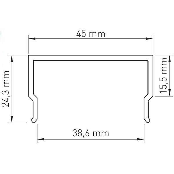 PMMA cover MF square opal L-2000mm W-45mm H-24,3mm image 5