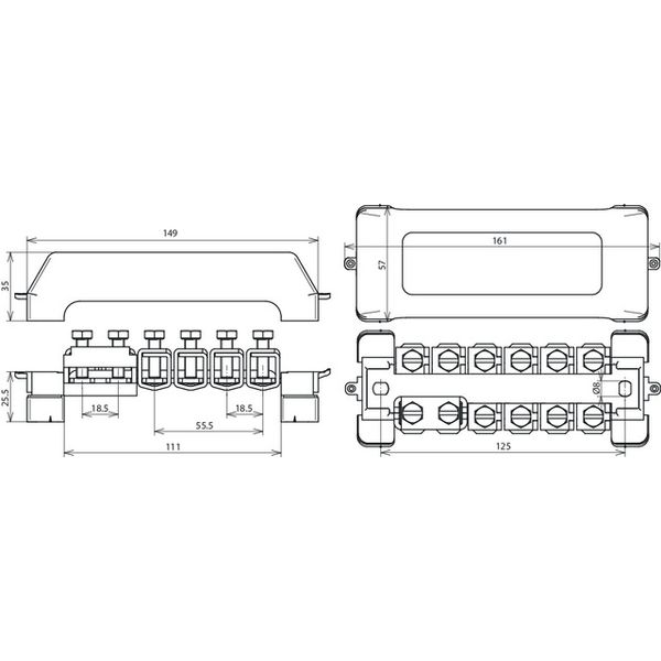 K12 equipotential bonding bar with UV-resistant cover image 2