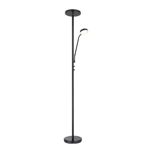 Teo Dimmable LED Floor Lamp 18.5W and Reading Light 4.5W Matt Black image 1