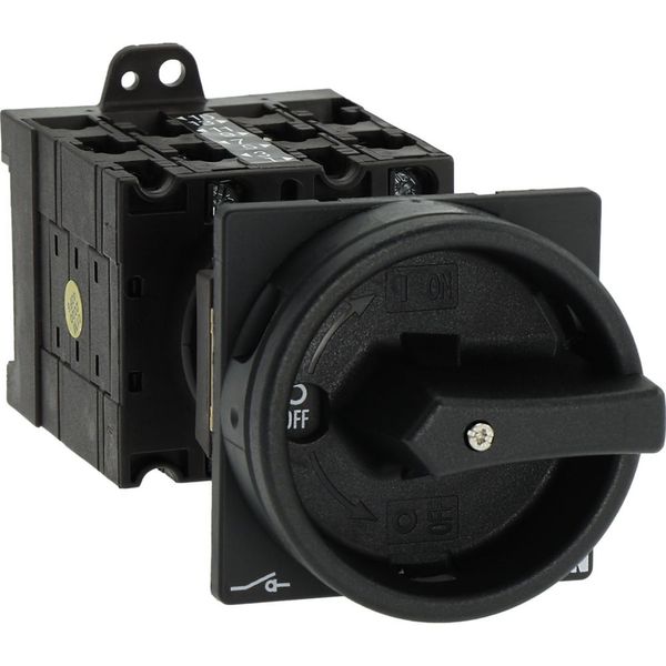Main switch, T3, 32 A, rear mounting, 4 contact unit(s), 8-pole, STOP function, With black rotary handle and locking ring, Lockable in the 0 (Off) pos image 33