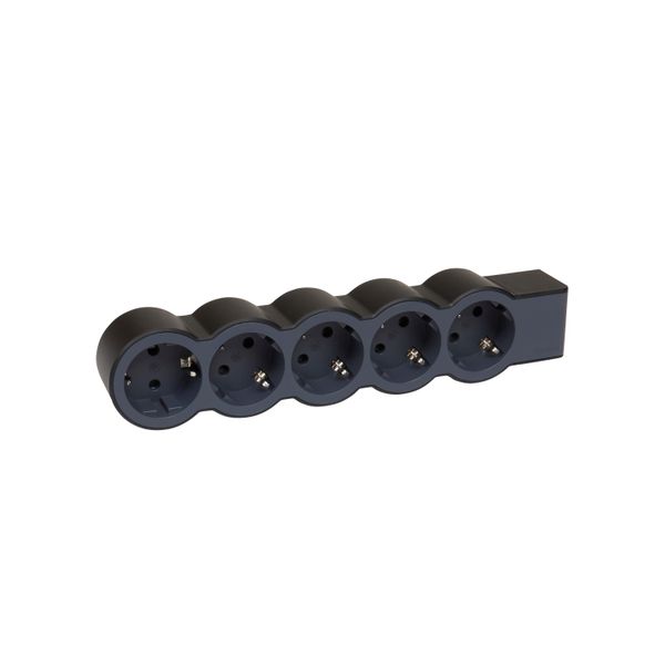 MOES STD SCH 5X2P+E WITHOUT CABLE BLACK image 2