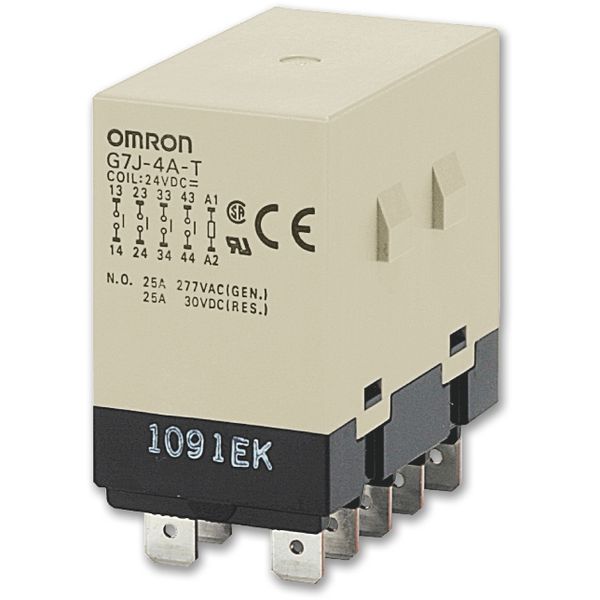 Power relay, 4PST-NO, quick connect terminals, 25 A (NO), KEM A, 24 VD image 1