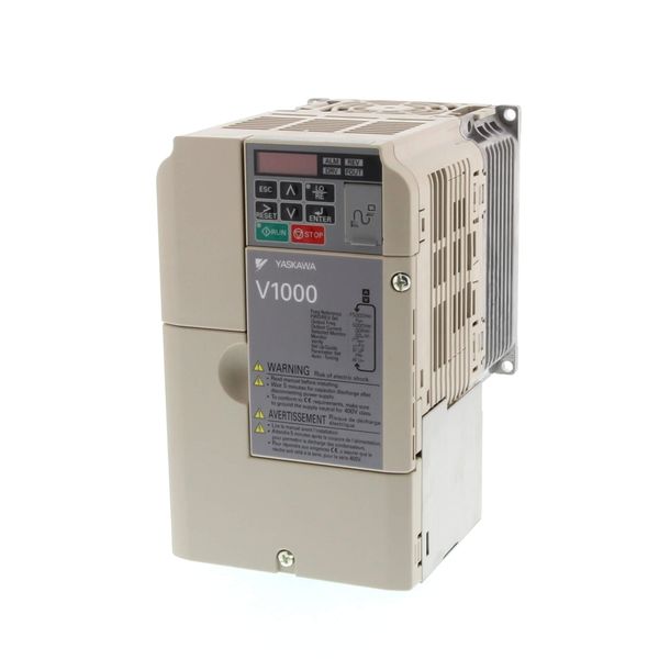 V1000 Inverter drive, 1.5/2.2 kW(HD/ND), 4.8/5.4A(HD/ND), 400 VAC, 3-p image 1