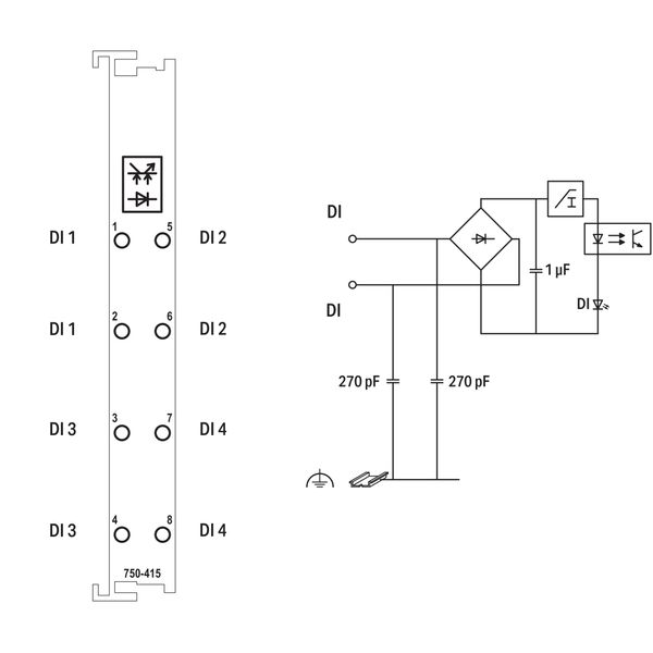 4-channel digital input 24 V AC/DC 20 ms light gray image 5