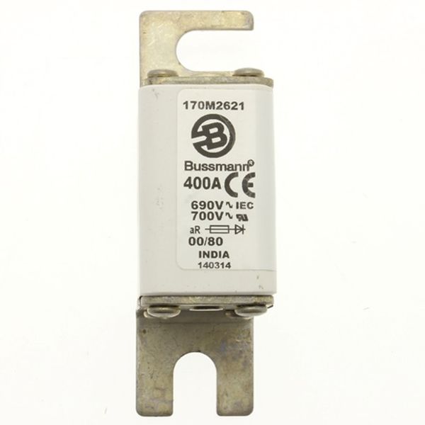 Fuse-link, high speed, 400 A, AC 690 V, DIN 00, 30 x 51 x 100 mm, aR, DIN, IEC, single indicator image 7