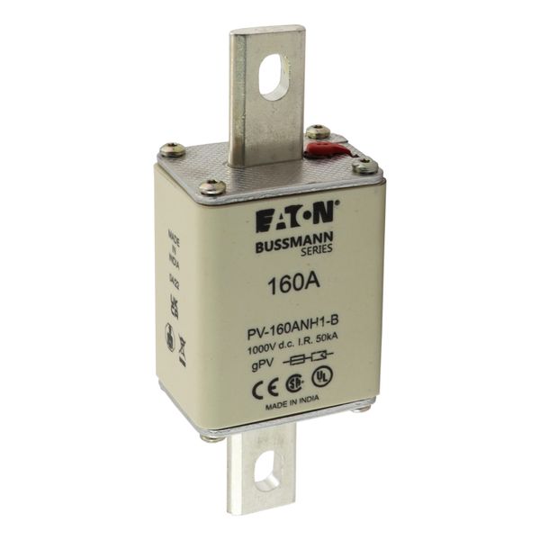 Fuse-link, high speed, 160 A, DC 1000 V, NH1, gPV, UL PV, UL, IEC, dual indicator, bolted tags image 10