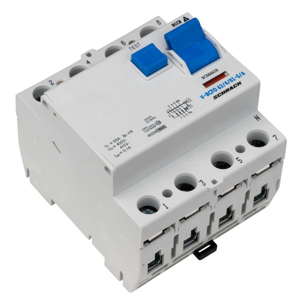 Residual current circuit breaker 63A, 4-p,100mA,type S, A, V image 8