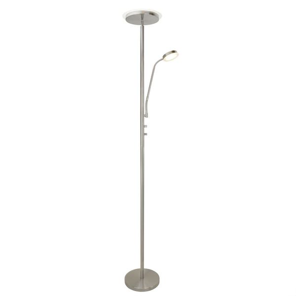 Teo Dimmable LED Floor Lamp 18.5W and Reading Light 4.5W Nickel image 2