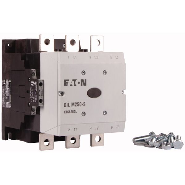 Contactor, 380 V 400 V 132 kW, 2 N/O, 2 NC, 110 - 120 V 50/60 Hz, AC operation, Screw connection image 4