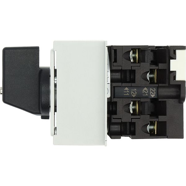 Step switches, T0, 20 A, service distribution board mounting, 2 contact unit(s), Contacts: 4, 45 °, maintained, Without 0 (Off) position, 1-2, Design image 11