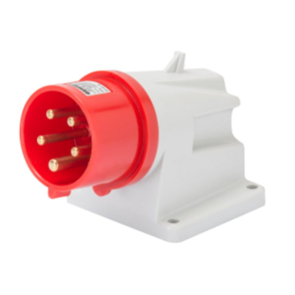 90° ANGLED SURFACE MOUNTING INLET - IP44 - 2P+E 32A 380-415V 50/60HZ - RED - 9H - SCREW WIRING image 1