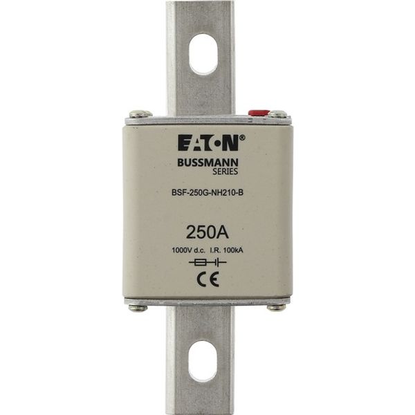 Fuse-link, high speed, 250 A, DC 1000 V, NH2, 54 x 61 x 150 mm, gBat, IEC, bolted connection image 1